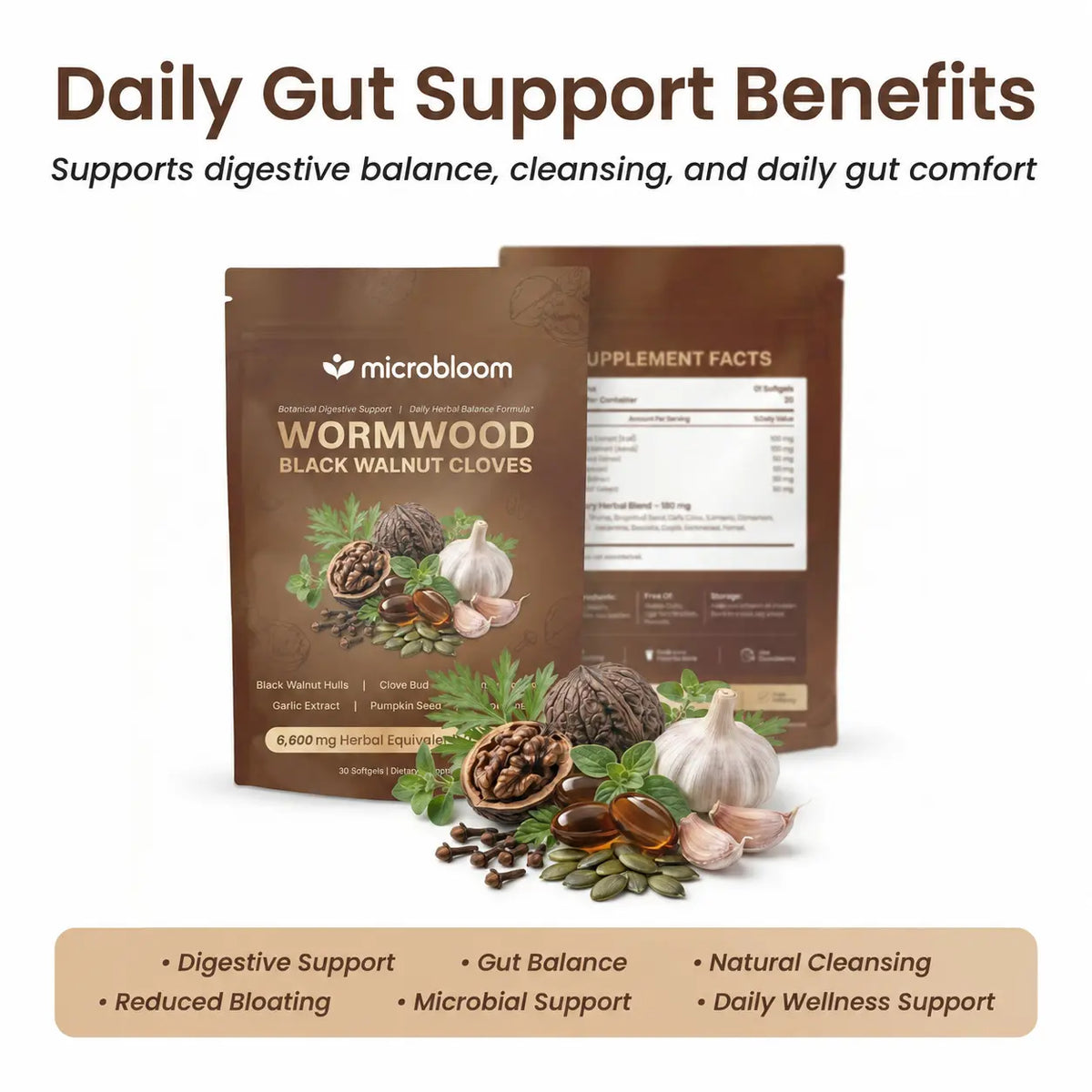 Microbloom Wormwood Black Walnut Sofgels