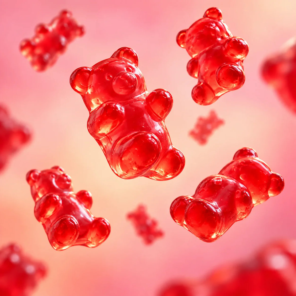 Bloomy Mood Gummies pouch with red bear-shaped gummies